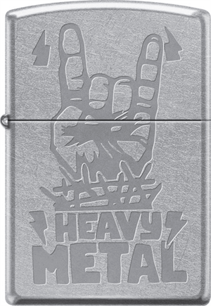 Heavy Metal Fingers Brushed Chrome Zippo Image