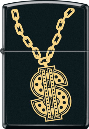 Bling Chain Black Matte Zippo Image