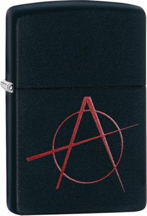 Anarchy Black Matte Zippo Lighter Image