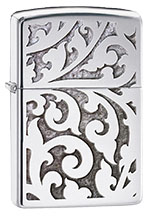 Filigree High Polish Chrome Zippo Lighter Image
