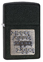 Black Crackle Gold Zippo Logo Zippo Lighter Image