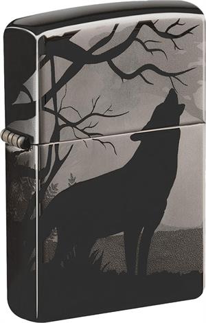 Wolves Design Black Ice Zippo Lighter Image