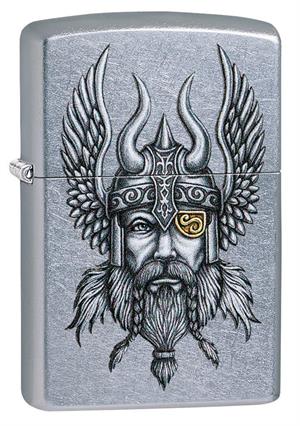 Viking Warrior Design Street Chrome Zippo Lighter Image