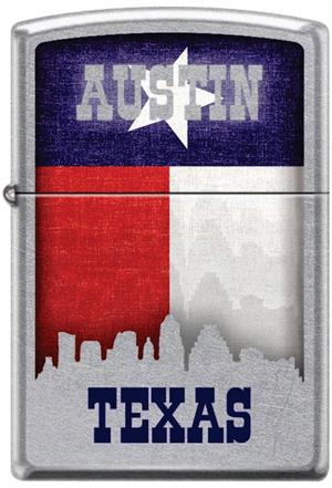 Austin w/ Skyline Street Chrome Zippo Lighter Image