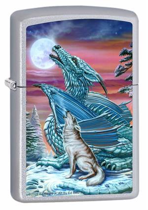 Ed Beard Jr - Moonsong Wolf Satin Chrome Zippo Lighter Image