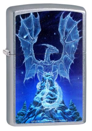 Ed Beard Jr Winter Spirit Dragon Street Chrome Zippo Lighter Image