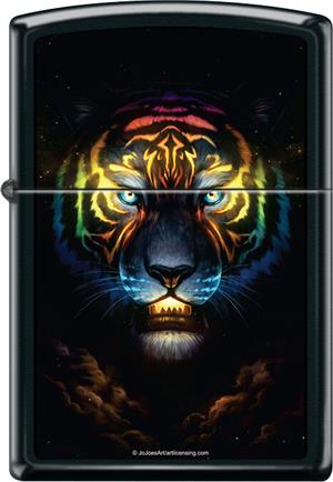 Colorsoul Tiger by JoJoe Black Matte Zippo Lighter Image