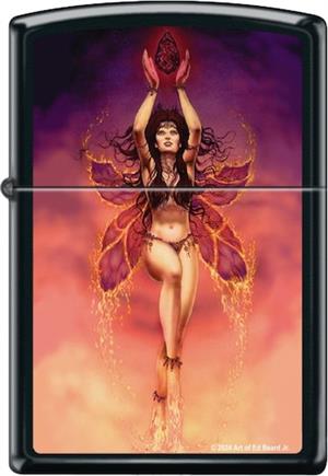Fire Fairy by Ed Beard Black Matte Zippo Lighter Image