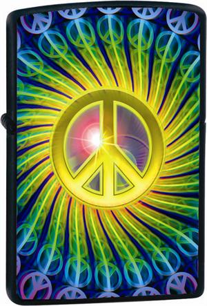 MO PEACE BLACK MATTE ZIPPO LIGHTER - 218-C1008794