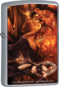 DRAGON'S KEEPER - RENEE BIERTEMPFEL - BRUSHED CHROME ZIPPO - 200CI402330