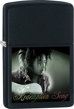 Bob Marley Zippo Lighter - Playing Guitar Black Matte