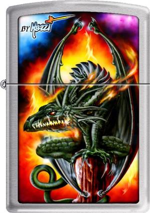 Mazzi - Dragon Brushed Chrome Zippo