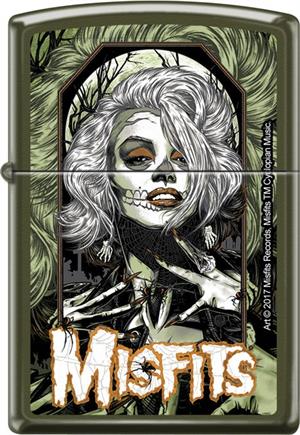 Misfits Zippo Lighter - Original Misfit - Green Matte