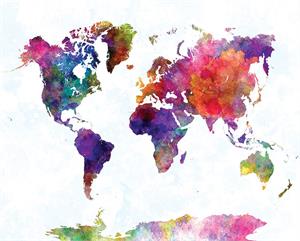 World Map II Watercolor Poster