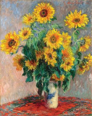 Monet Sunflowers Mini Poster Image