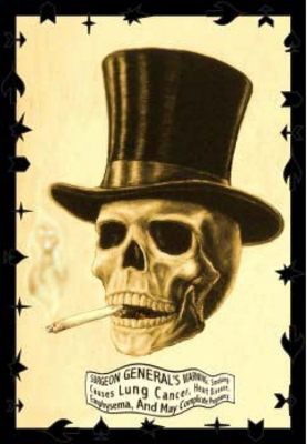 SMOKING SKULL POSTER - 24" X 36"