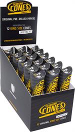 CONES Original King Size Cones 12pc Packs - Bleached - 109mm/Filter 30mm - 18 Packs per Display Image