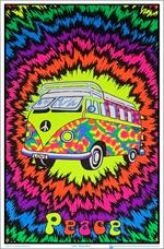 Peace Bus Blacklight Poster Image