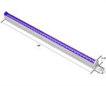 LED Blacklight Linkable Fixture 7W 395nm - 18 inch with Dimensions Image
