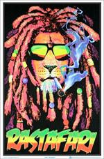 Rastafari Lion Blacklight Poster Image