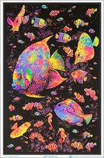 Painted Fish Flocked Blacklight Poster Image