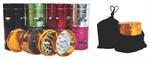 American Brand Metal Tobacco Grinder W/ Window - 4 Part -  2 1/2