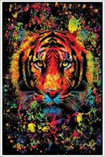 Tiger Splatter Non-Flocked Blacklight Poster Image