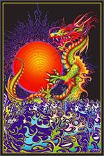 Dragon Rising Non-Flocked Blacklight Poster Image