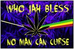 Jah Bless Non-Flocked Blacklight Poster Image