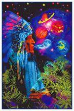 Peace Pipe Universe Non-Flocked Blacklight Poster Image