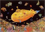 Yellow Submarine Black Light Poster - Tom Masse Image