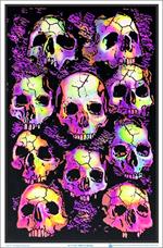 Wall of Skulls Blacklight Poster Image