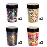 Ash Stash Butt Buckets with Designs & Lid Closure - 11cm image