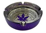 Metallic Purple Leaf Galaxy Glass Ashtray - 4.25