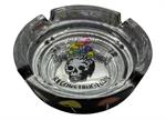 Black/Metallic Mushroom Brain Glass Ashtray - 4.25