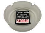 Frosted White Weekend Forecast Glass Ashtray - 4.25