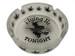 White Flying High Tonight Glass Ashtray - 4.25