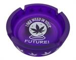 Frosted Purple I See Weed Glass Ashtray - 4.25