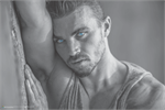 Sexy Steely Blue Eyes Poster Image