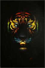 Tiger Non-Flocked Blacklight Poster Image