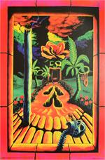 Skull Garden Illusions Non-Flocked Blacklight Poster Image