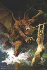 Beauty and The Beast by Frank Frazetta Non-Flocked Blacklight Poster Image