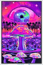 Mushrooms Blacklight Poster Image