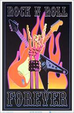 Rock N Roll Forever Blacklight Poster Image