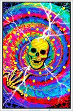 Spiral Skull Black Light Poster Image