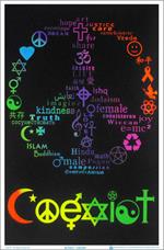 Co-Exist Black Light Poster Image