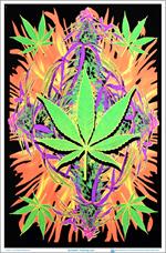 Flaming Leaf Blacklight Poster Image