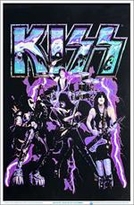 KISS Blue Lightening Blacklight Poster Image