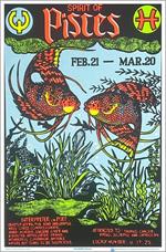 Pisces Zodiac Sign Blacklight Poster Image