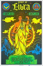 Libra Zodiac Sign Blacklight Poster Image